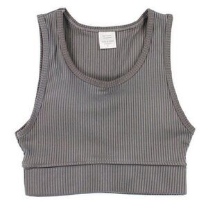 (2 pack) 5Style Sports Bra Juniors M NWT Ribbed Black Gray Athletic Athleisure
